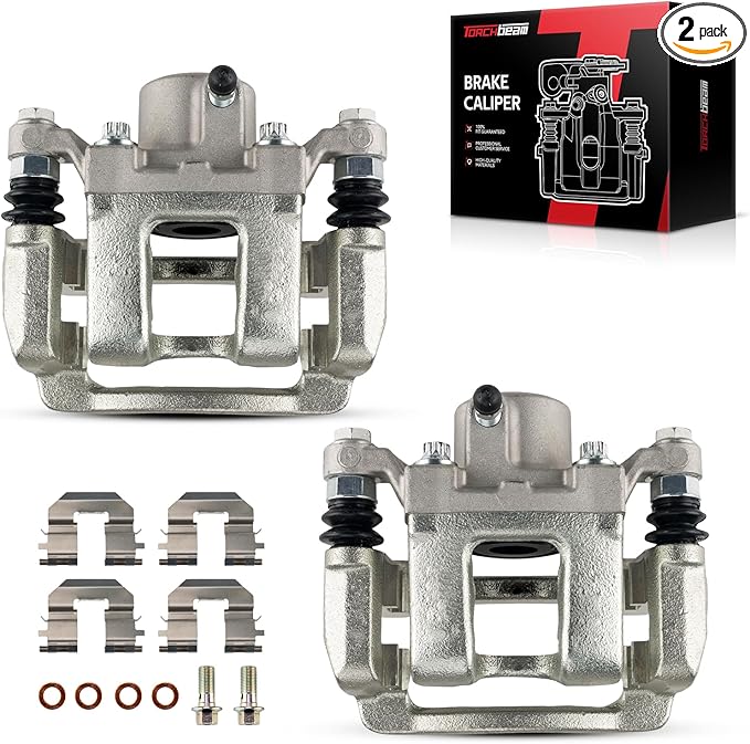 Torchbeam Rear Brake Calipers Set for Hyundai 2011-2014 Sonata, Kia 2011-2015 Optima 2.4L, Hyundai 2015 Sonata 2.4L, Rear Left and Rear Right Calipers Replace # 19B6456+19B6457