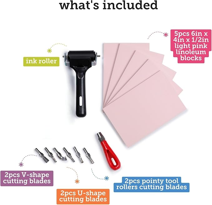 Incraftables Linocut Block Printing Kit - Image 2