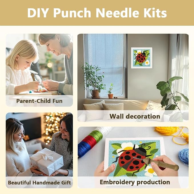DOODLREAM Ladybug DIY Punch Needle Embroidery Kit - Image 4