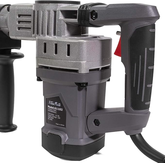 XtremepowerUS 1400W Demolition Electric Jack Hammer Concrete Breaker Trigger Lock with (2) Chisel Bit with Carrying Case