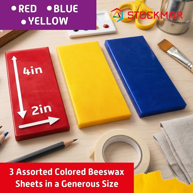 Stockmar Modelling Beeswax Sheets – 3 Assorted Colors of Natural Beeswax - Image 3