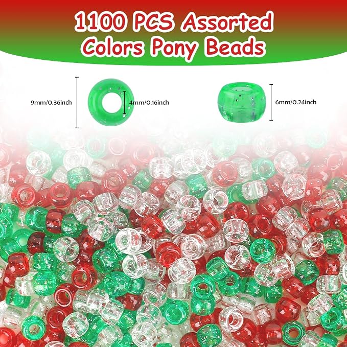1100 Pcs Beads, Pony Beads, Beads - Image 2