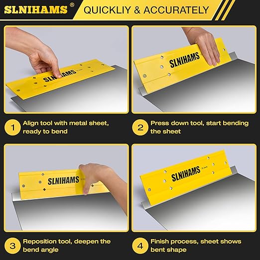 Sheet Metal Bender, 12 Inch Folding Tool for HVAC, Ductwork, Precision Folding Tool for 3/8" & 1" Folds, Heavy-Duty Sheet Metal Tools for Pros