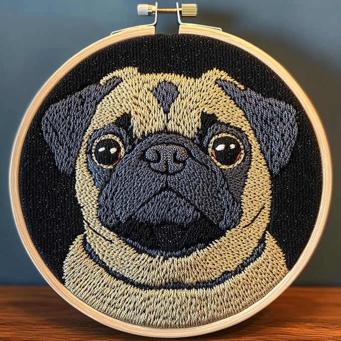 DIY Punch Needle Kits Pug Dog by Unknown