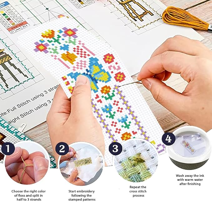 ORIGACH 6 Pcs Cross Stitch Bookmark Kit - Image 4