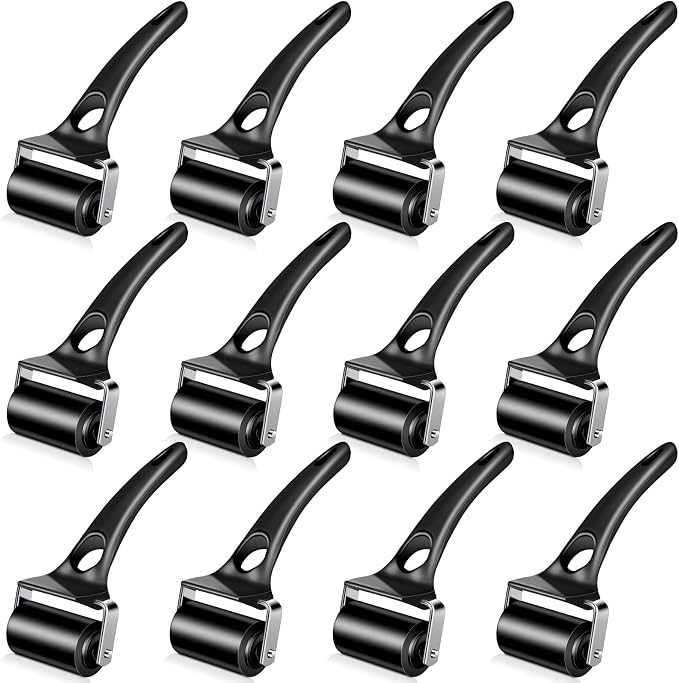 Frienda 12 Pack 2 Inch Rubber Brayer Rollers, Bulk Hard Rubber Rollers Tool by Frienda