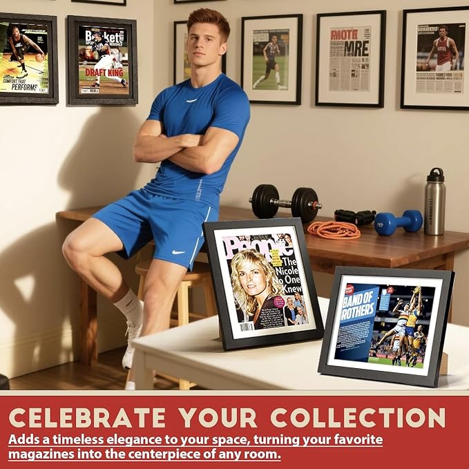 JupDec Sports Magazine Frame, Premium Wood Display Case - Image 7