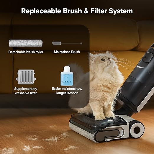 roborock F25 ALT Vacuum Mop, Wet Dry Vacuum Cleaner, Cordless Hard Floor Cleaner Machine with AI Assistant Wheels, 180° Lie-Flat, 194°F Hot Air Flash Drying & Hot Water Self Cleaning Electric Mop