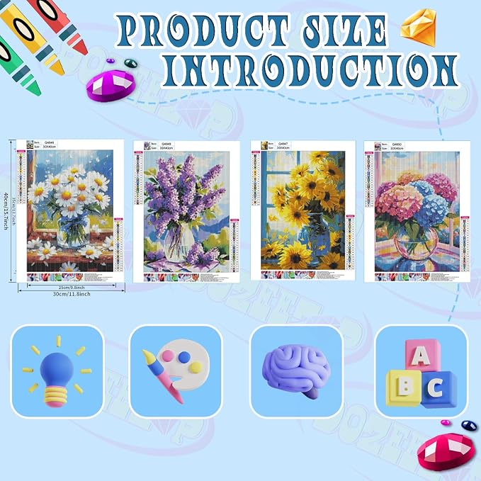 DOZEEZOP 4 Pack 5D Diamond Painting Kits - Image 2