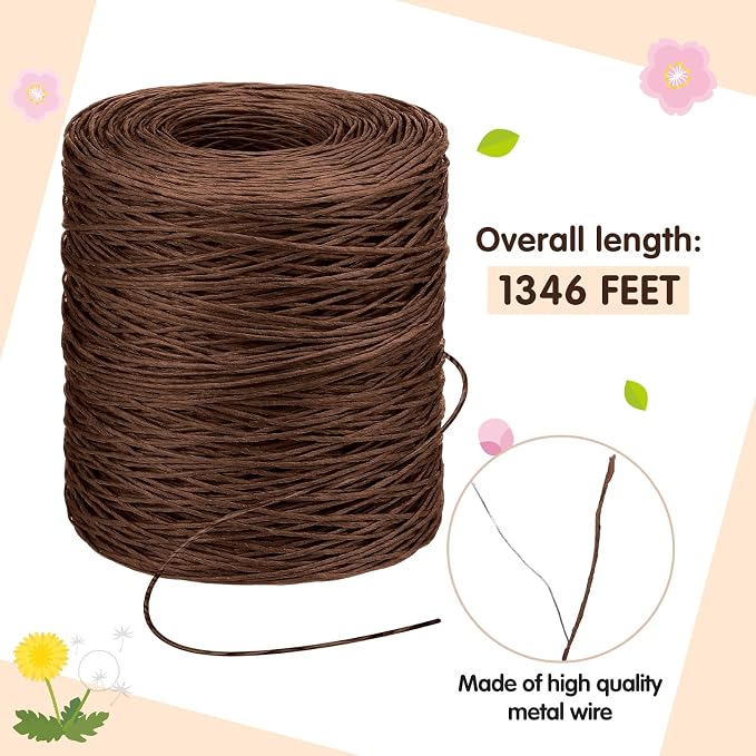 Syhood 1345 Feet Floral Vine Bind Wire Rustic Wrapping Wire - Image 2