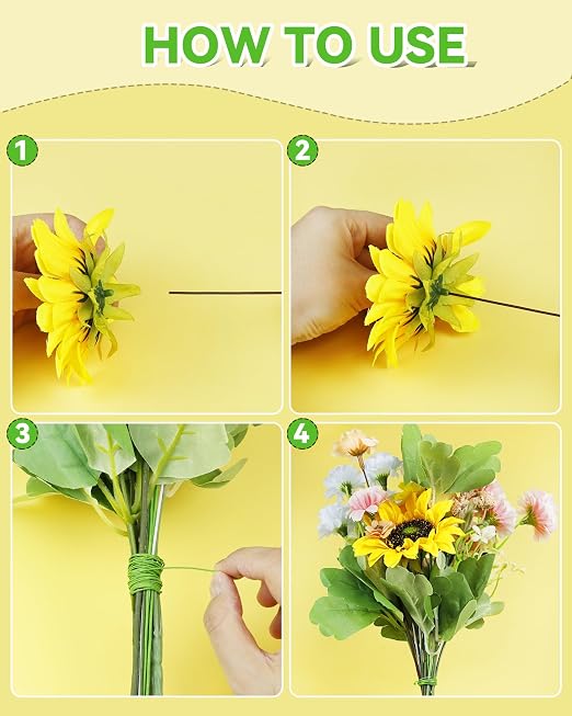 100 PCS FIVEIZERO 26 Gauge Brown Floral Wire Stems - Image 6