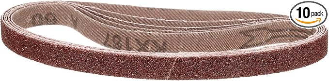 3/8 x 21 Inch Sanding Belt, 10 Pcs 60 Grit Knife Sharpener Belts Work Sharpening for Belt Sander Knife Carving Tool Metal Working