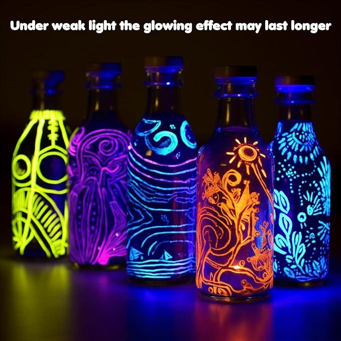 Roizefar Glow in the Dark Paint, 30 Colors 3D Permanent Acrylic Fabric Paints - Image 6
