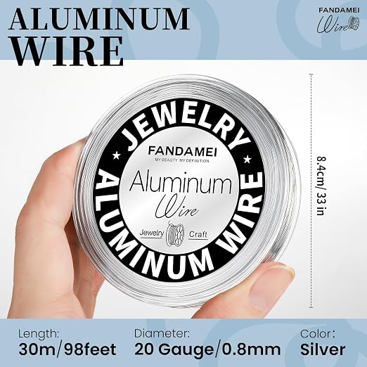 FANDAMEI Craft Wire 20 Gauge 98 Feet, Aluminum Wire - Image 2