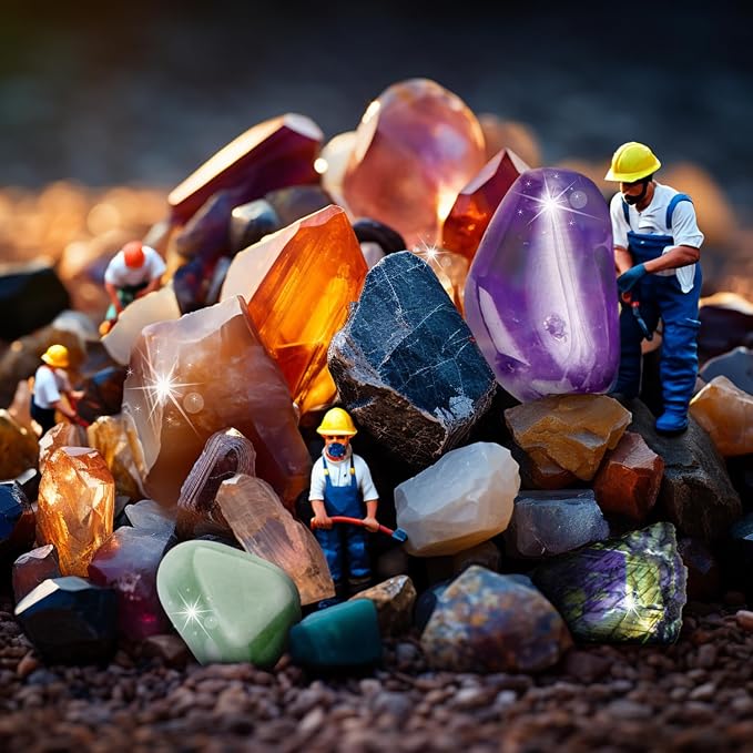 EDUMAN Rock Collection for Kids, 12 Specimens Box + 700g Real Crystals & - Image 3