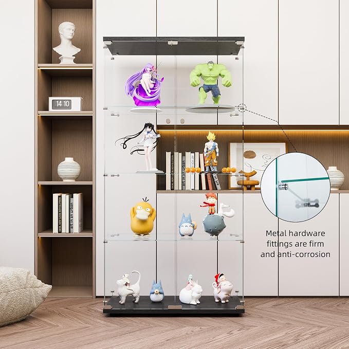 FLYMUHJIA Glass Display Cabinet Kitchen Pantry Storage Cabinet Corner Bar - Image 6