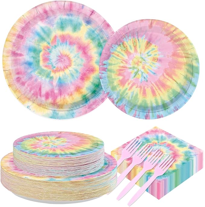 200Pcs Tie Dye Party Decorations by Greencian