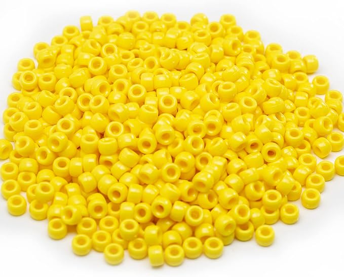 Gxueshan 1000 Pcs Acrylic Yellow Pony Beads 6x9mm Bulk - Image 4