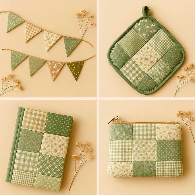 Cotton Satin Patchwork Fabric Panel – 35 Designs, 20×20 cm Squares, Single - Image 8