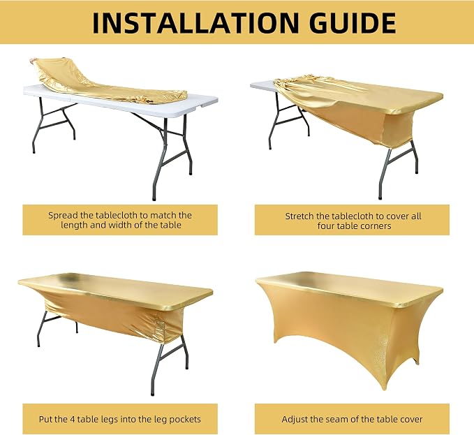 6-Pack 6ft Spandex Table Covers - Image 5