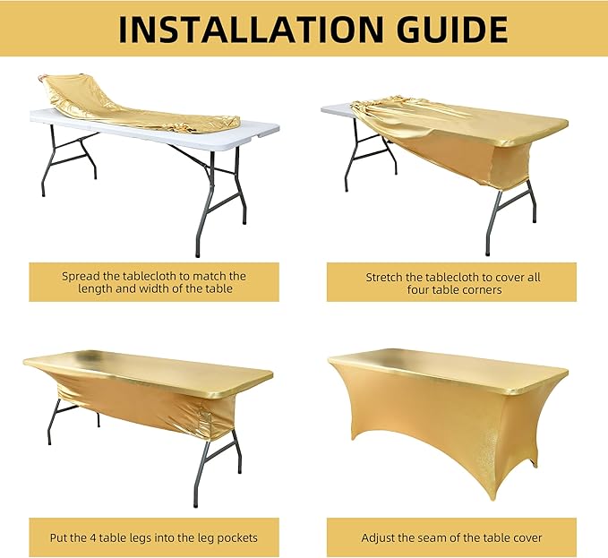2-Pack 6ft Spandex Table Covers - Image 5