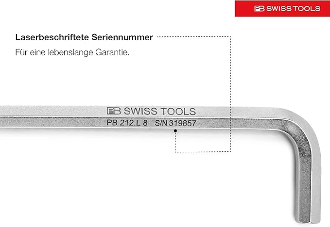 PB SWISS TOOLS Allen Key Set PB 212.LH-10 | 100% Swiss Made | 9-Piece Long Hex Key Set Size 1.5-10 mm for Screwdriving Work in Industry and Handcraft