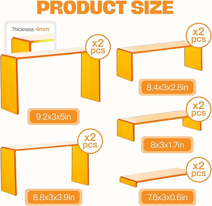 Goabroa Display Risers, 2 Sets 5 Tier Rectangular Risers Display Stands - Image 3