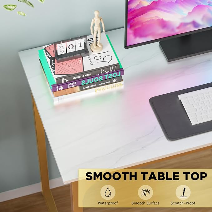 PayLessHere | 39 Inch Computer Desk | White Gold | Office Desk - Image 4