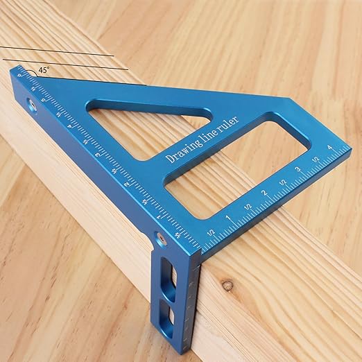 6" Imperial 3D Multi-Angle Measuring Ruler, 45/90 Degree Aluminum Alloy - Image 5