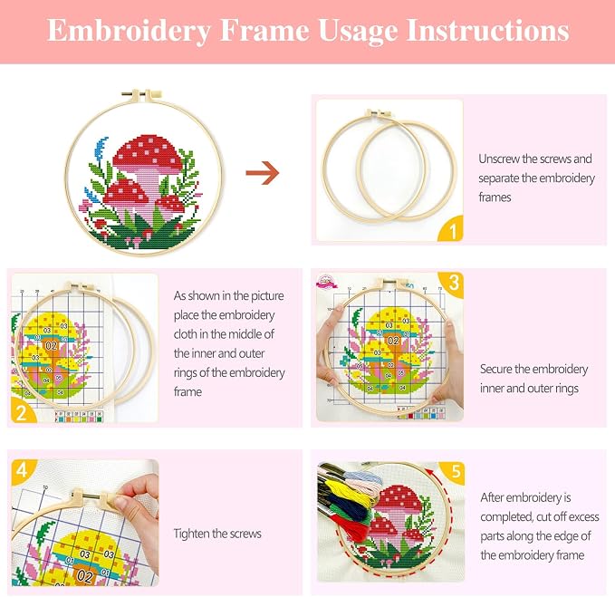 Zhenqing 4 Mushroom Cross Stitch Kit - Image 5