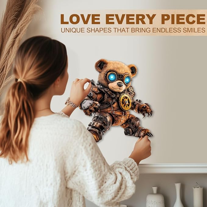 Cyber Bear Puzzles Adults Gifts Wooden 140 Pieces 11.4 * 10in - Image 6