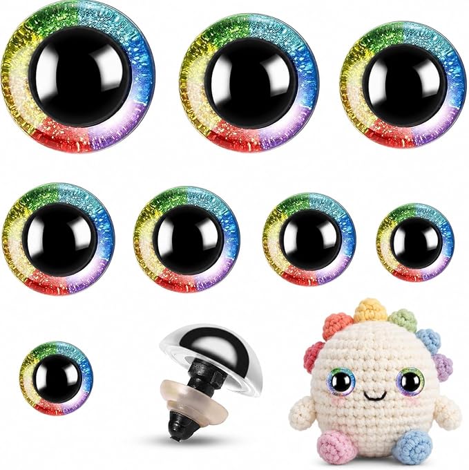 160pcs Rainbow Glitter Safety Eyes by KIGEAPUEL