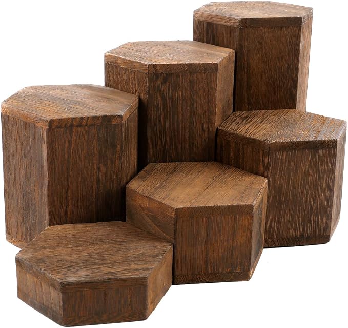 MOOCA Wooden 6 Pcs Hexagon Risers - Image 3