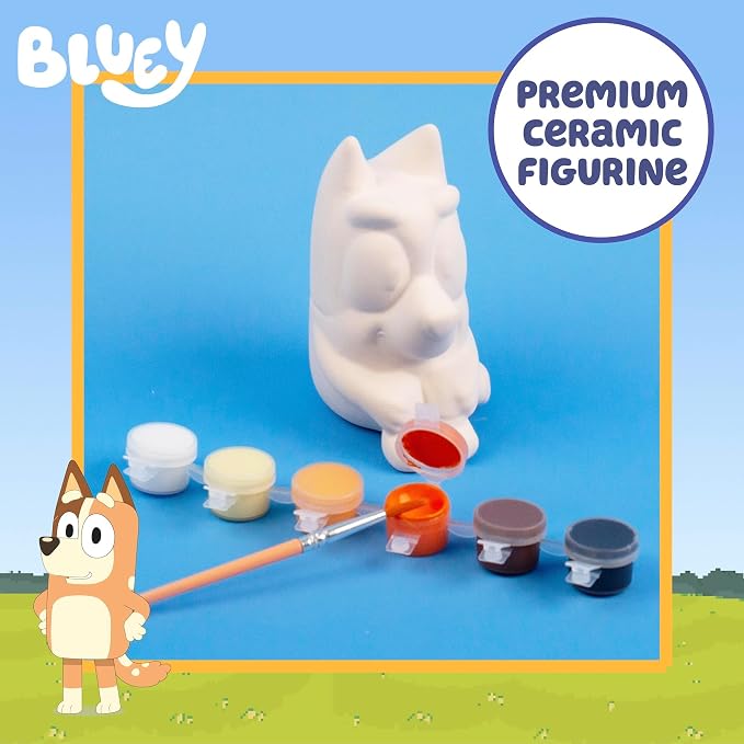 Bluey Paint Your Own Bingo Figurine, Paintable Ceramic Figure, Includes 6 - Image 2