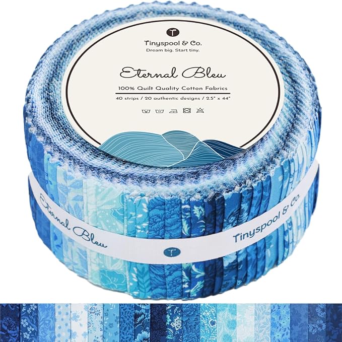 Tinyspool & Co.'s Twirlie Roll 40 Precut Quilting Fabric Strips by TinyspoolCo