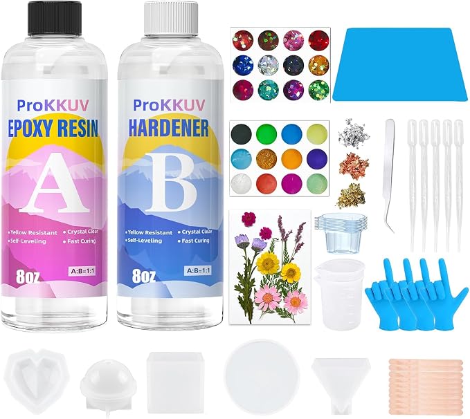 Resin Art Kit for Beginners, 16oz Epoxy Resin by Unknown