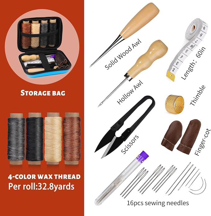 MORFEN Leather Sewing Kit, Leather Stitching Kit - Image 3