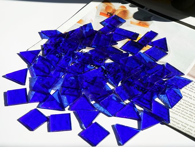 Large Size Textured Transparent Glass Tiles, 200g Mixed Shapes Stained Glass - Image 3