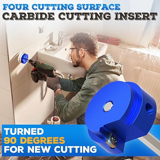 PVC Pipe Reamer 2 Inch, PVC Socket Saver, Fit Into Standard 1/2" Drills
