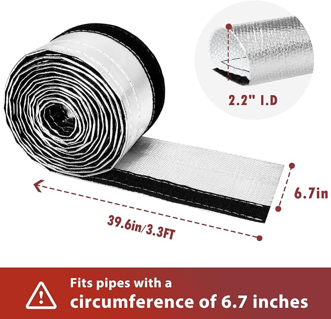 Wire Heat Shield Wrap for Car Hose Lines, 2.2" I.D. x 3.3FT, - Image 2