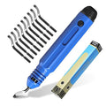 Deburring Tool with 10 High Speed Steel Blades Flexible Pipe Deburring Tool with Swivel Blades for 3D Printing Hard Metal Stainless Steel Hard Plastic, Harder Than AMD015 (Model AMD016)