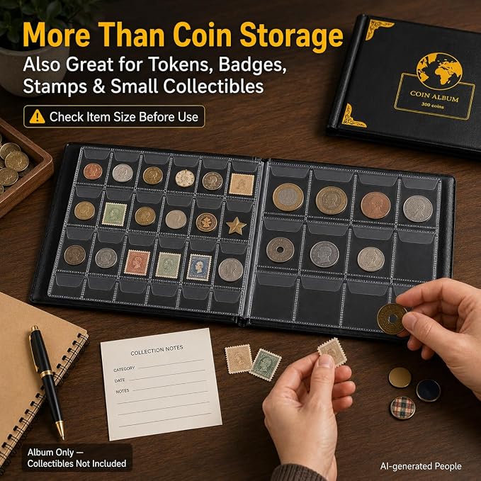 Coin Collection Album Book — 300 Pockets - Image 8