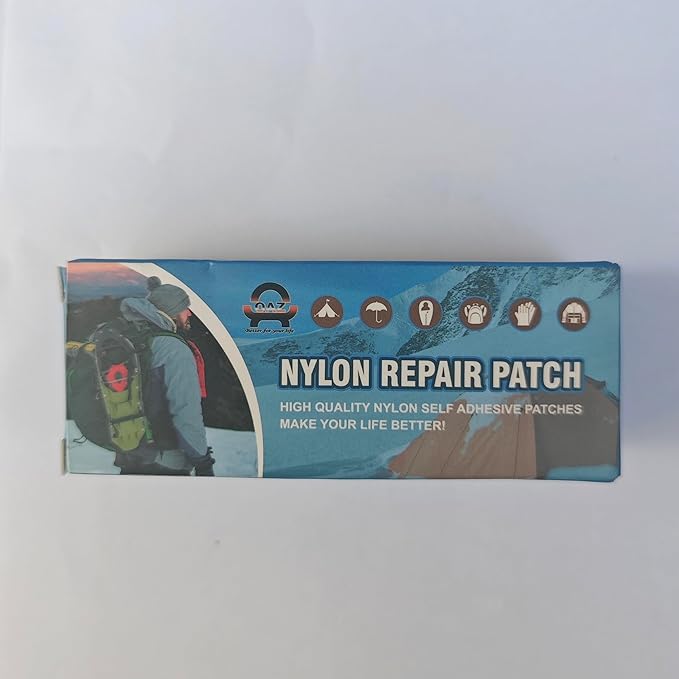 OAZ 3.9 x 63 inch Nylon Fabric Patch Kit - Self-Adhesive, Waterproof, Lightweight Repair Patches for Clothing, Down Jacket, Tent, Bag (Beige)