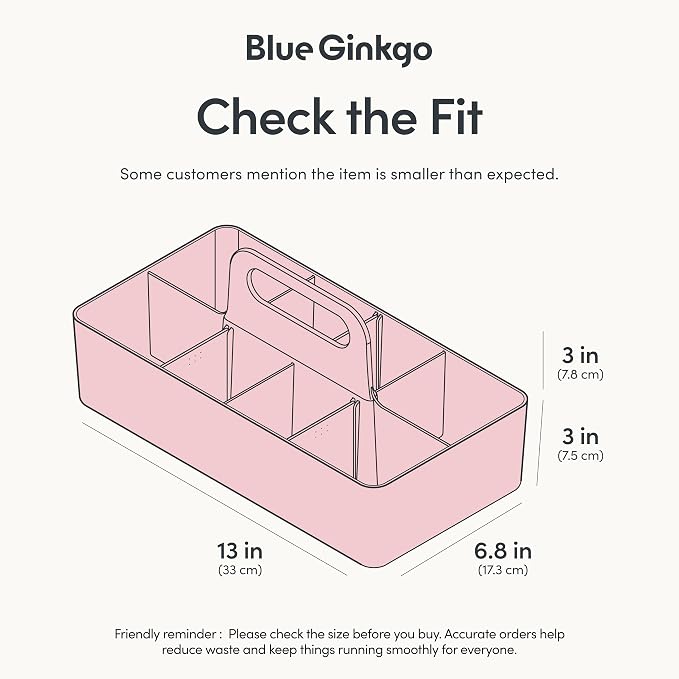 BLUE GINKGO Stackable Organizer Caddy, L-Rectangle, Made in Korea | Portable. - Image 3