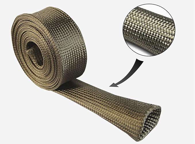 Heat Shield Sleeve Fuel Line Heat Shield Auto Hose Spark Plug Wire Cover Protectors Boots Roll 2500 Degree for Car&Auto Wire Loom Brake Cable (3/4" IDX10FT, Titanium)