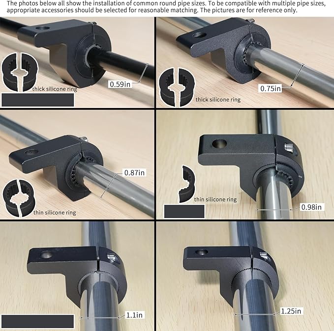 Motorcycle Bull Bar Mounting Bracket 2PCS Horizontal Light Mount Clamp Kit for 0.59" /0.75" /0.87"/0.98"/1.1"/1.25"Tubes fit for LED Driving Lights, Spotlights Fits Truck, ATV, & Motorcycle Crash Bars