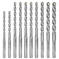 10-Piece SDS Plus Drill Bits Rotary Hammer Drill Bit Set, Carbide Tipped for Drilling Concrete Cement Porcelain Tiles Ceramic Pots Stone Brick, Dia 3/16" 1/4" 5/16" 3/8" 1/2"
