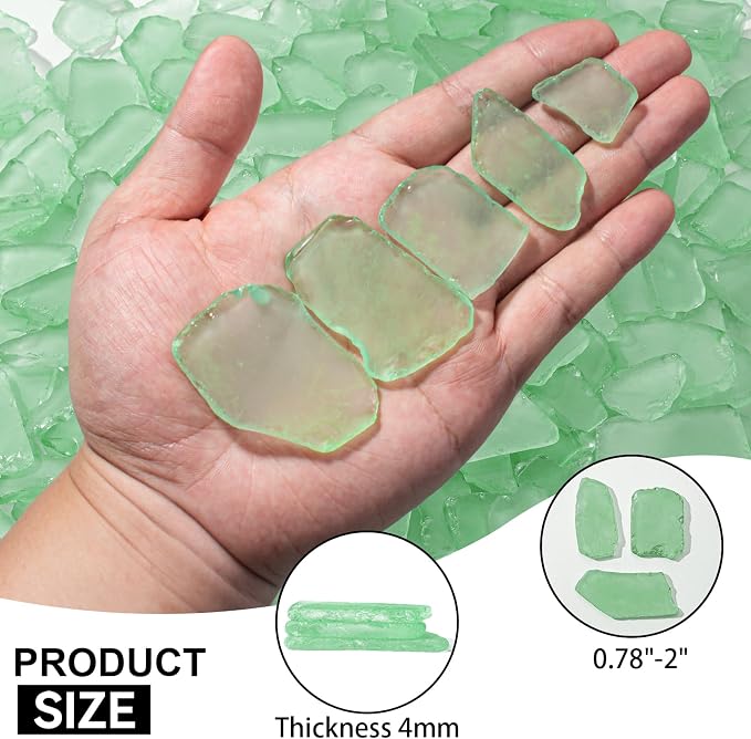 Keedolla Tumbled Sea Glass for Crafts - 10 OZ Flat Frosted Seaglass Pieces for - Image 3
