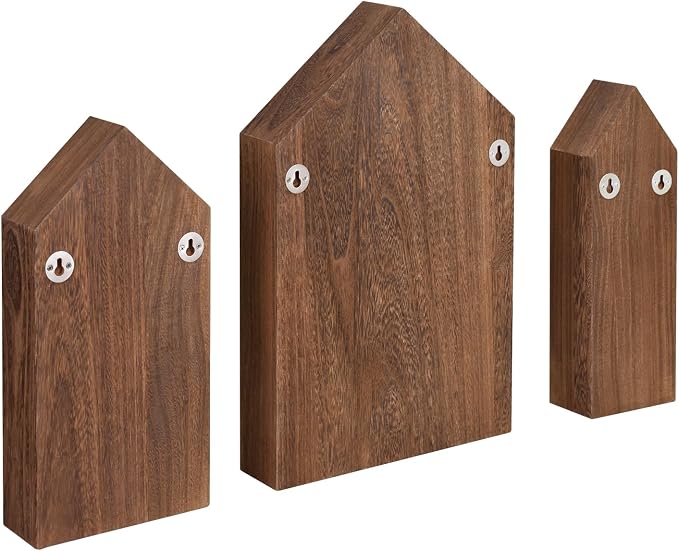 Ikee Design 3 Pcs Set House-Shaped Shelf Wooden Shadow Cubby Box Display Shelf - Image 5