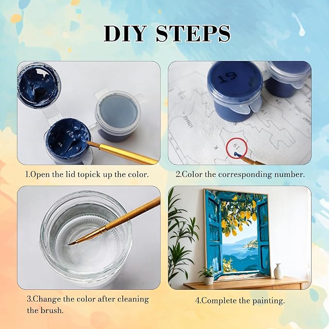 PHANTASYART Lemons Paint by Numbers Kit - Image 7